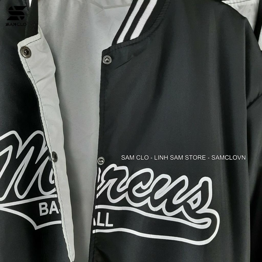 Áo khoác dù bomber 2 lớp nam nữ SAM CLO phong cách bóng chày form rộng unisex mặc cặp - couple in chữ marcus BASEBALL 17