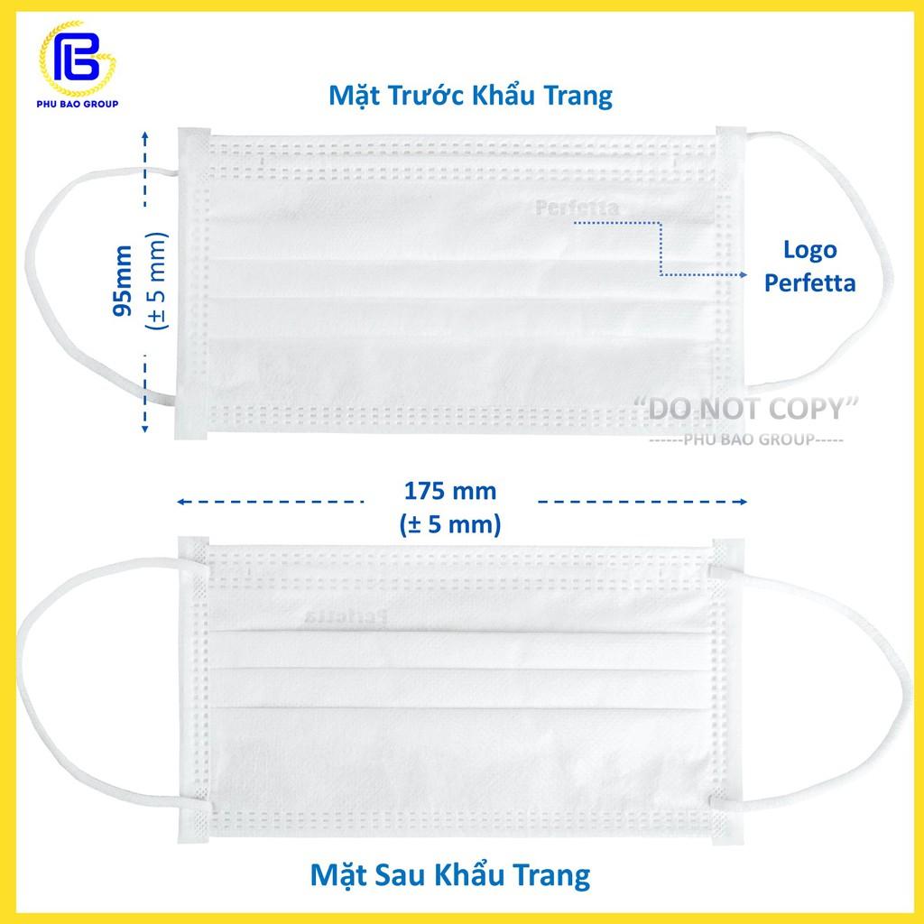 [1 HỘP - PERFETTA MODERATE] - Khẩu Trang Y Tế Chất Lượng Cao, Kháng Khuẩn, Chống Bụi Mịn, Màu Trắng, 3 Lớp, Bảo Vệ Tối Ưu - (50 cái/ hộp)