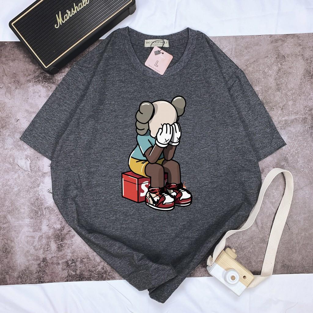 Áo thun tay ngắn Be Yourself unisex size M L XL - Gấu Ngồi khóc