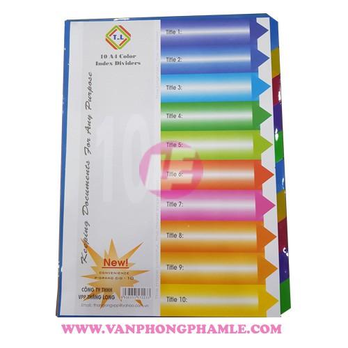 Bìa phân trang nhựa 10 số Thăng Long