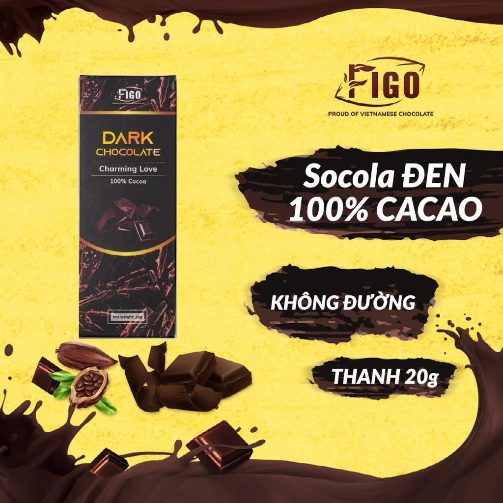 Dark Chocolate 100% cacao nguyên chất không đường 20gram FIGO VIET NAM