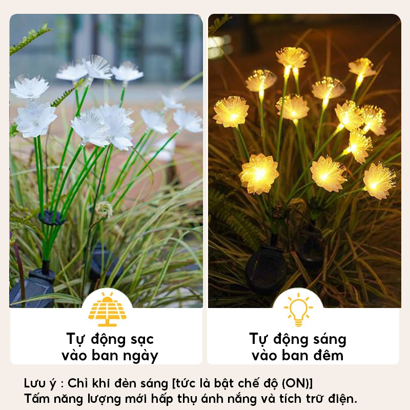 Đèn trang trí năng lượng mặt trời chùm hoa anh đào , tích kiệm điện, bóng siêu sáng, chống thấm nước - DA3140