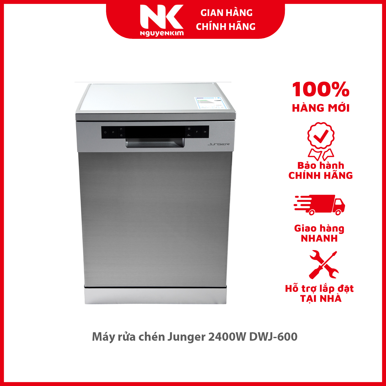 Máy rửa chén Junger 2400W DWJ-600 - Hàng chính hãng