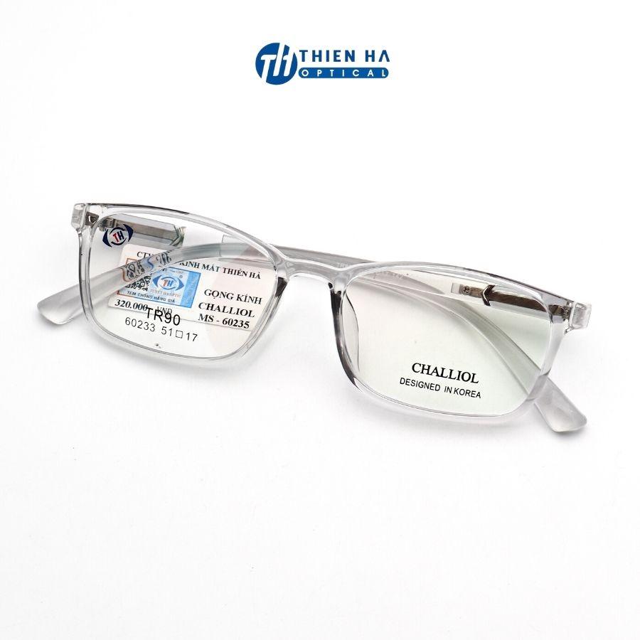 Gọng kính vuông THIÊN HÀ OPTICAL dáng vuông nhựa dẻo chắc chắn unisex phù hợp với cả độ cận cao, form nhỏ vừa TH60233