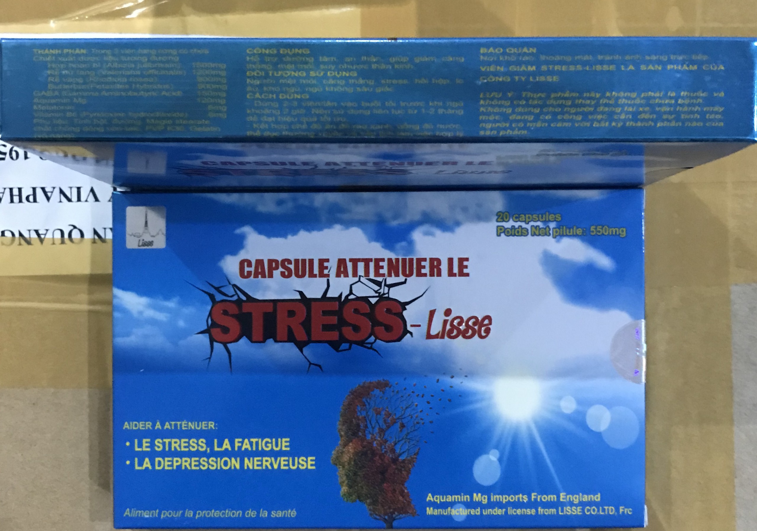 Lisse￼ VIÊN GIẢM STRESS- Hộp 20v nang - Giúp lưu thông khí huyết, dưỡng tâm an thần, cải thiện trí nhớ.