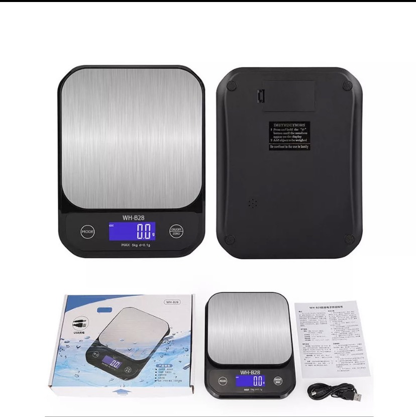 Cân tiểu ly điện tử chịu nước, có sạc lại WH-B28 nhà bếp định lượng 10kg 5kg, chính xác cao