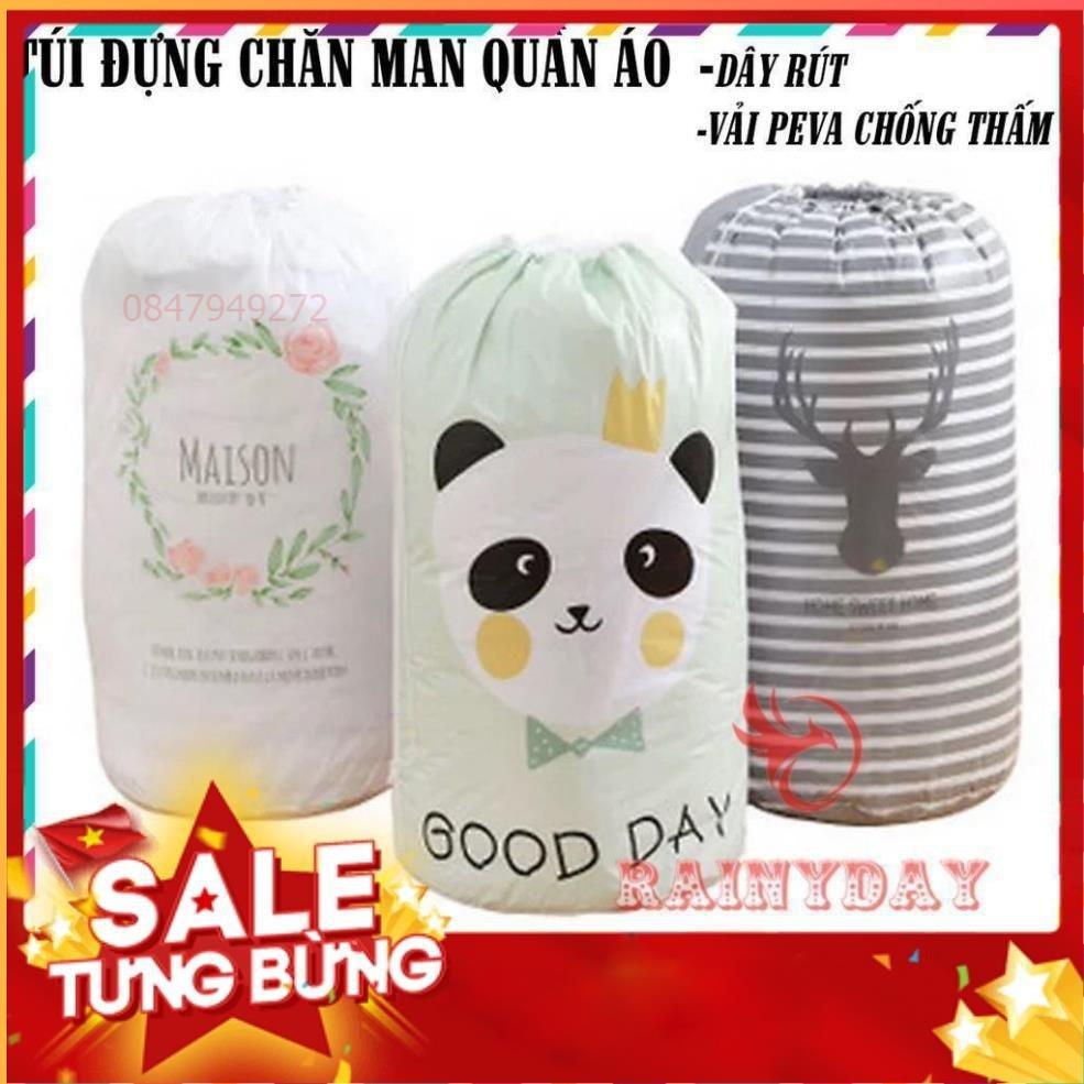 Túi vải đựng đồ chăn màn quần áo ga gối đa năng dây rút tiện lợi cute hình trụ tròn cỡ lớn size siêu to .