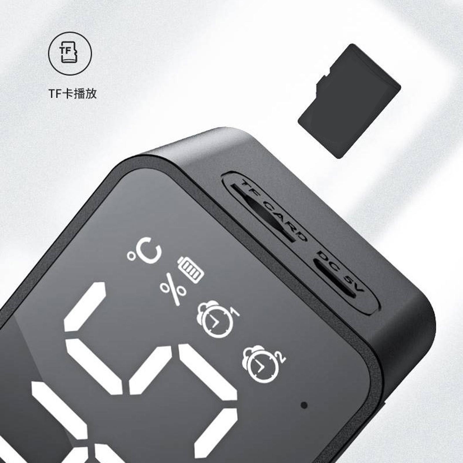 Wireless Bluetooth Speaker with FM Radio Dual   Clock Voice Broadcast