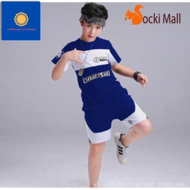 Đồ bộ quần áo thun bé trai, bé gái, phối màu tinh tế, thun coton thoải mái vận động - Xưởng may. Gia Khang
