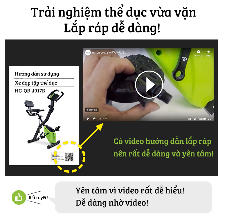 Xe đạp thể thao tại nhà gấp gọn 10 cấp độ kháng lực cảm biến nhịp tim hoạt động êm ái tải trọng 120kg