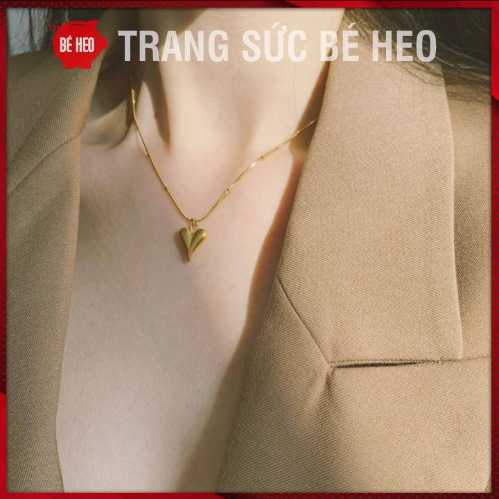 Dây chuyền titan trái tim Love you more không đen - Trang sức Bé Heo BHDC267