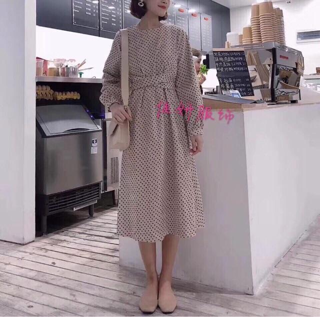 Váy bầu xinh thu đông Aidenshop đầm bầu thời trang nhung 45-70kg