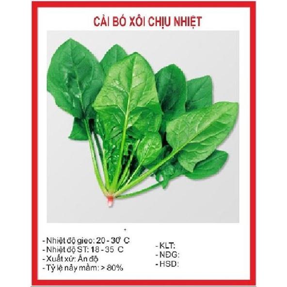 Combo 3 gói hạt giống rau cải bó xôi - rau chân vịt dể trồng f1-gói 20 gram-tặng kèm gói phân bón lót