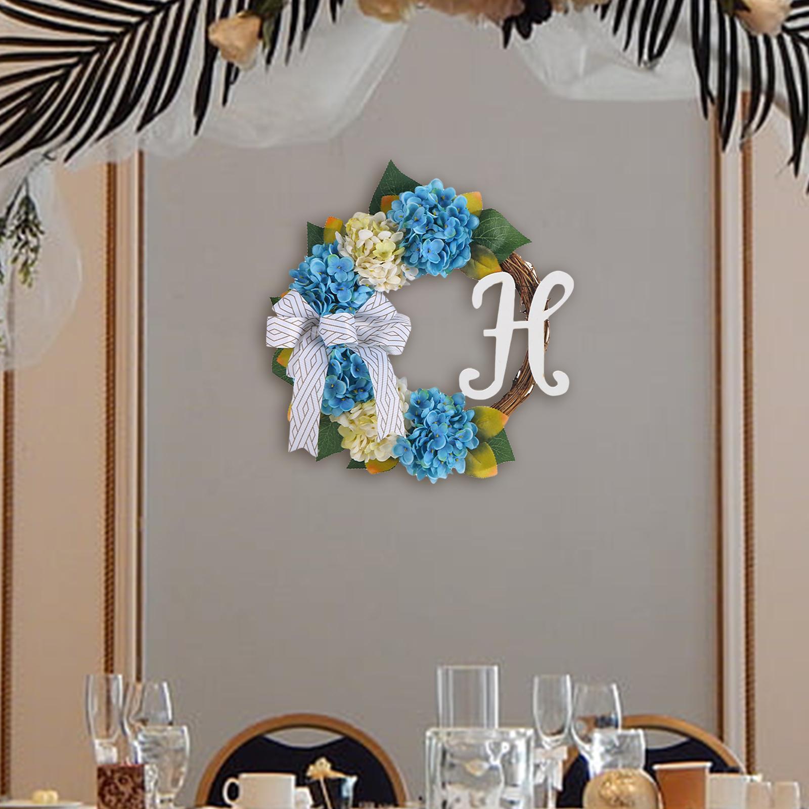 Hydrangea Wreaths Front Door Greenery Flower Garland Indoor Outdoor with Bow Artificial Flowers Wreath Cottage Wreath for Celebration Easter