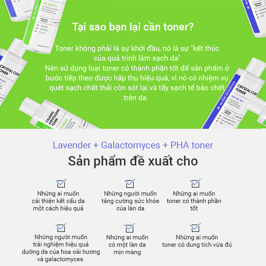 Nước hoa hồng giảm kích ứng Glow Monster Crystal Clear Toner