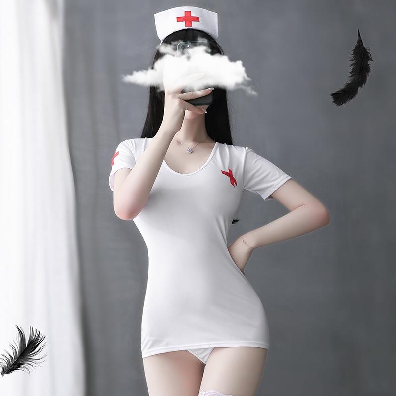 Đồ ngủ sexy cosplay y tá ôm body trắng gợi cảm trang phục hóa trang nữ bác sĩ Anime khoét lưng quyến rũ BIKI HOUSE N752