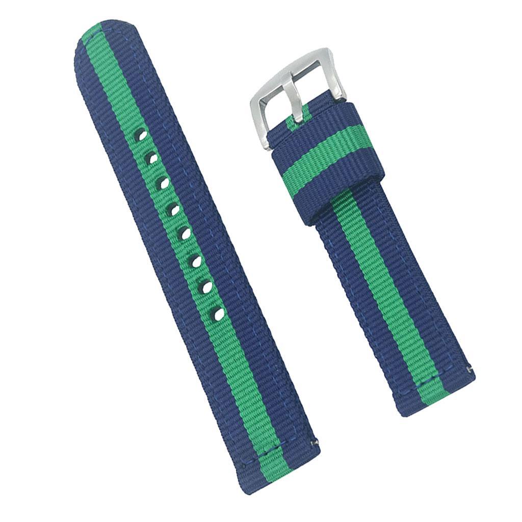 2-3pack Men Women Striped Nylon Watch Band Strap Replacement Blue Green 22mm