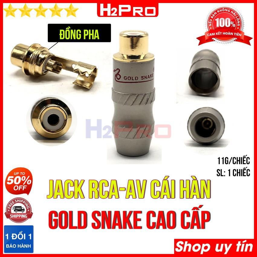 Đầu jack AV cái GOLD SNAKE H2Pro cao cấp đồng pha (1 chiếc), Jack RCA-AV cái hàn dây chuyên dụng (Chiếc)