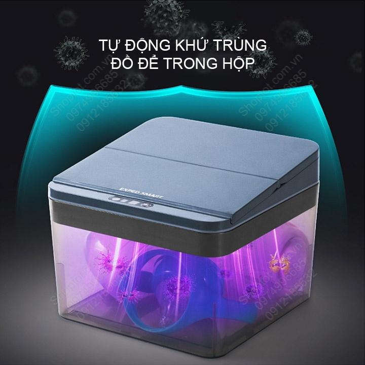 Hộp để đồ đa năng khử trùng bằng tia UV, với nắp cảm biến hồng ngoại tự động đóng mở thông minh