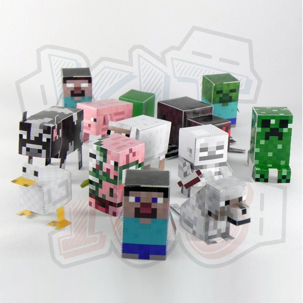 Mô hình giấy Minecraft Mini - In mực dầu - Giấy thuốc A4 130gsm