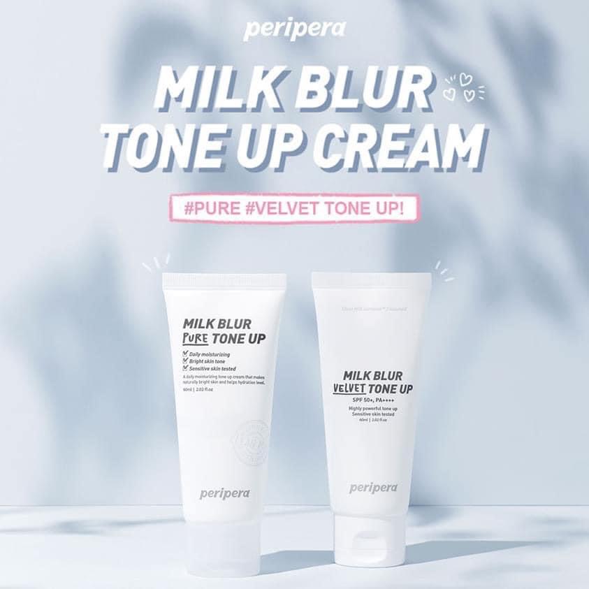 Kem Lót Nâng Tông Da PERIPERA MILK BLUR TONE UP CREAM 60 ml