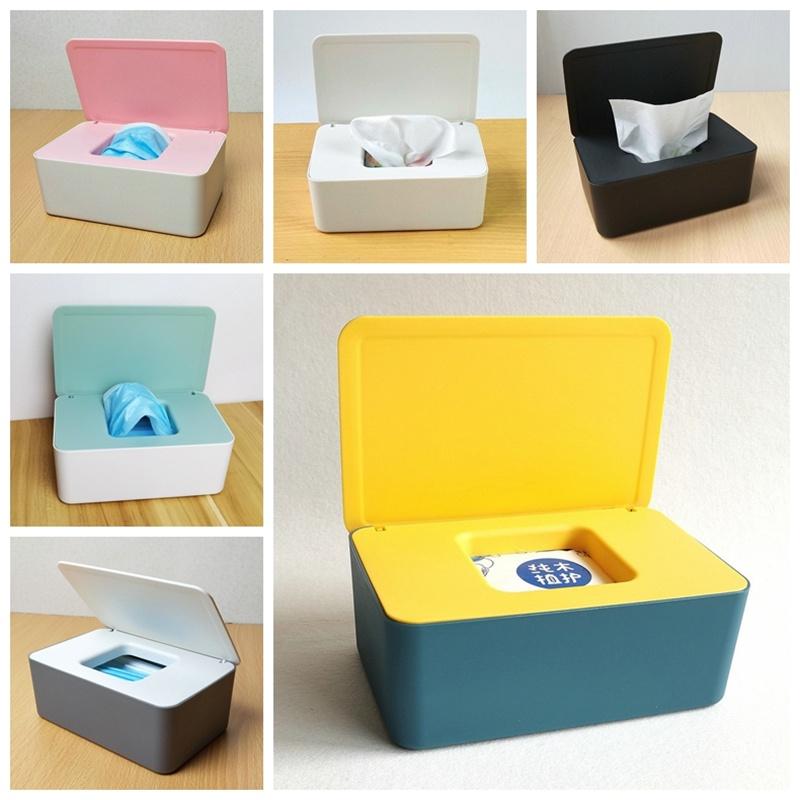 Wet Tissue Box Baby Wipes Paper Storage Box Dispenser Holder Household Plastic Dust-proof With Lid Organizer