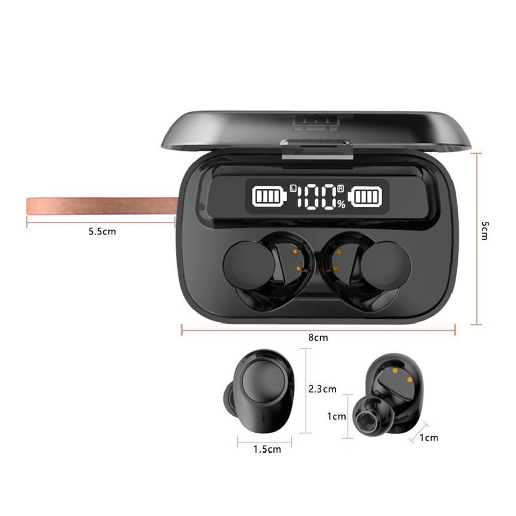 Bluetooth Headset Built in Mic Binaural Call in-Ear Buds Waterproof & Flashlight
