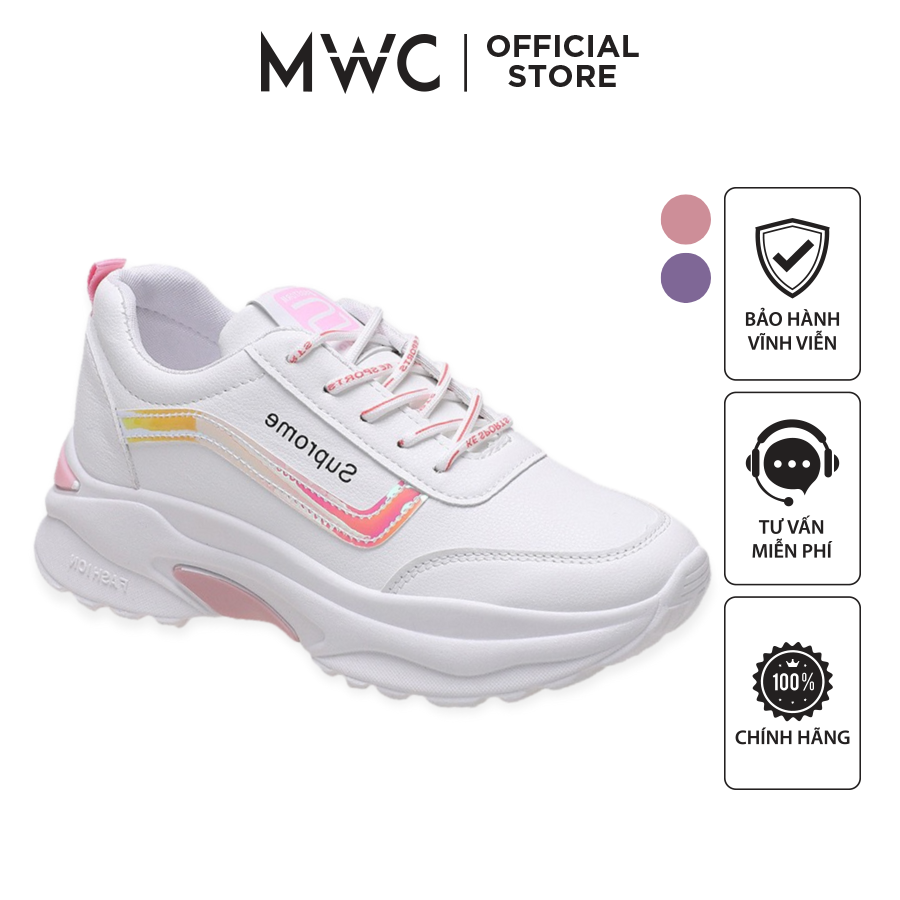 Giày Thể Thao Nữ MWC Sneaker Da Đế Cao Phối Màu Trẻ Trung Năng Động NUTT- 0665