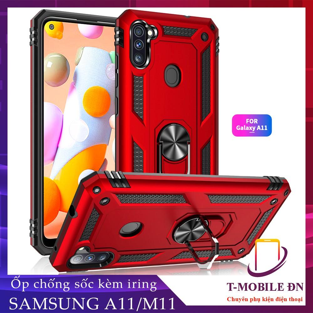 Ốp lưng cho Samsung A11 M11 chống sốc 2 lớp kèm nhẫn xoay làm giá đỡ
