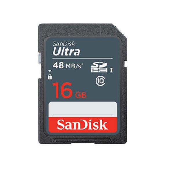 Thẻ Nhớ SD SanDisk Ultra Class 10 16GB - 48MB/s - Hàng Chính Hãng + Tặng đèn Led