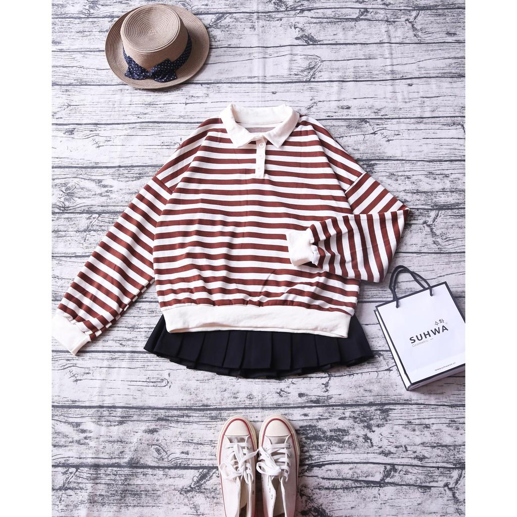 ÁO SWEATER KẺ SỌC TAY BỒNG