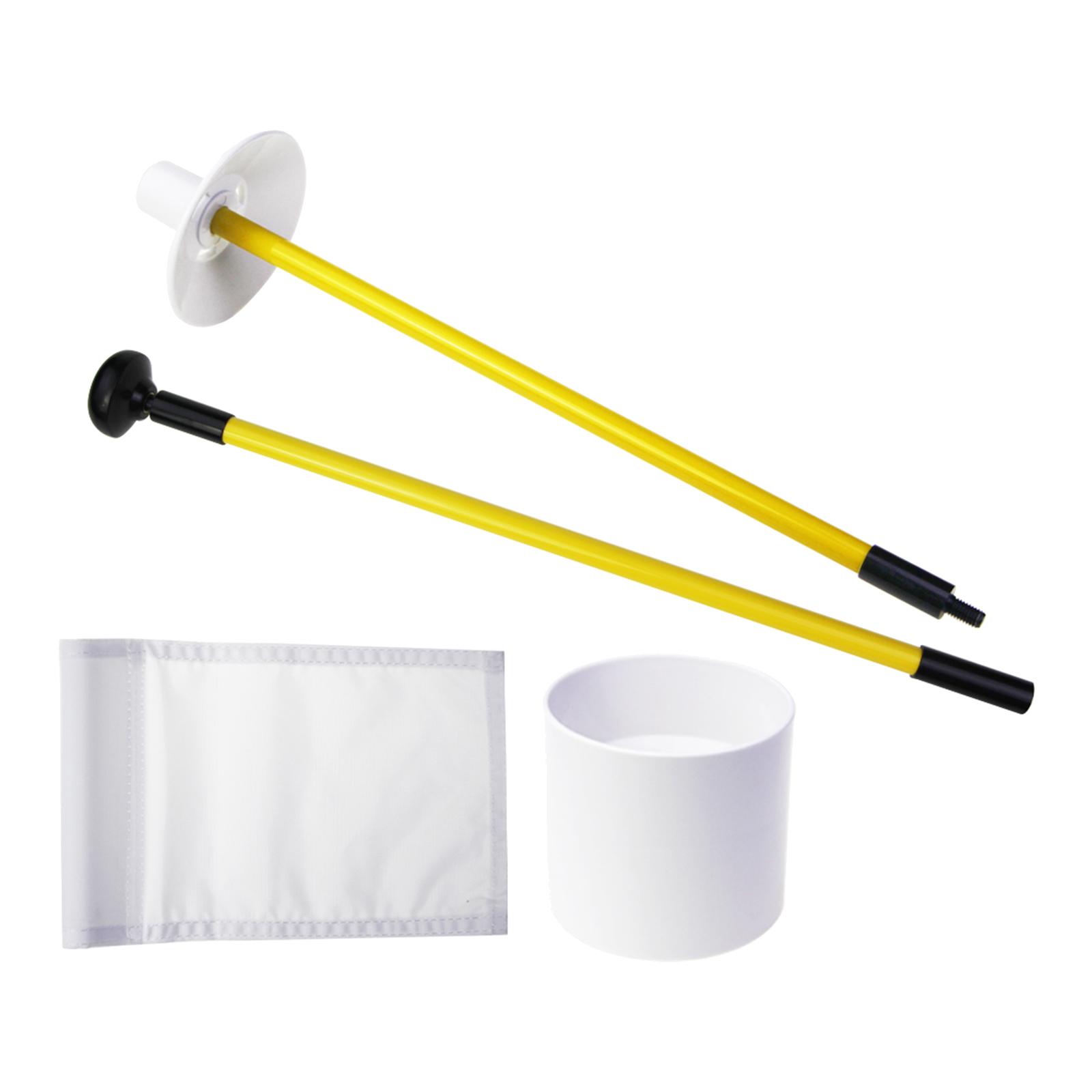 Portable 2-Section Golf Flagsticks Set Golf Practice Hole Cup Folding Putting Green Flagstick Flag Golf Pin Flags