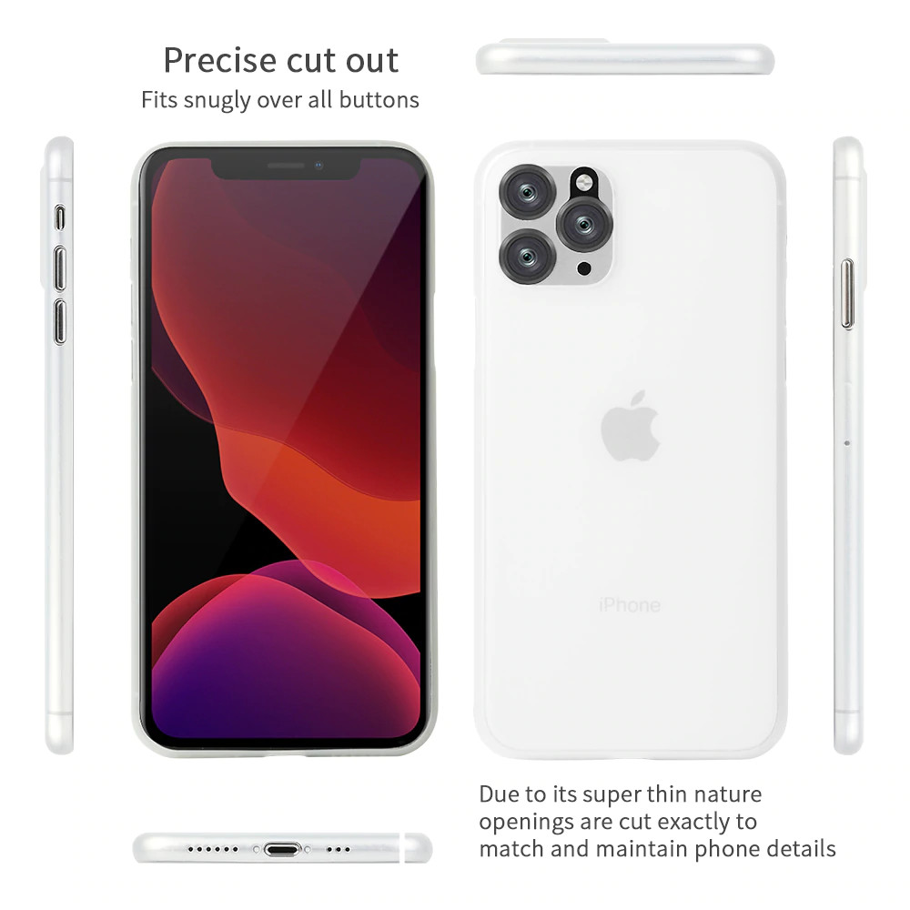 Ốp lưng chống sốc cho iPhone 11 Pro Max hiệu Memumi Ultra Thin độ mỏng 0.3mm , có gờ bảo vệ Camera - Hàng nhập khẩu