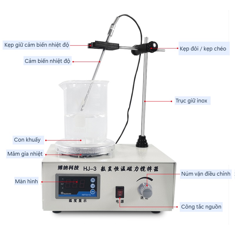 Máy khuấy từ gia nhiệt có cây khuấy Model 85-2 CE UDEM Lab