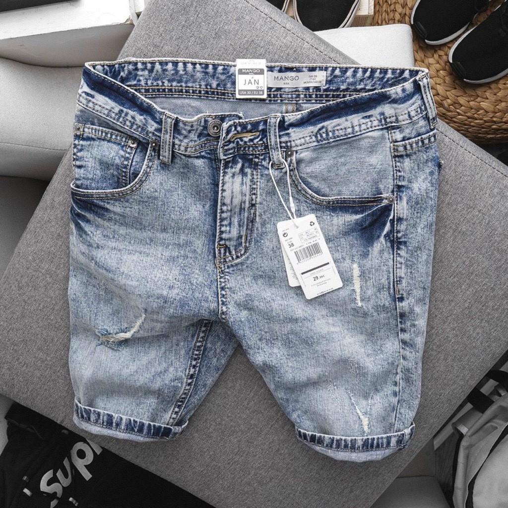 Sale Quần short JEAN MANGO cho nam màu XANH - Mạnh Mẽ Nam Tính