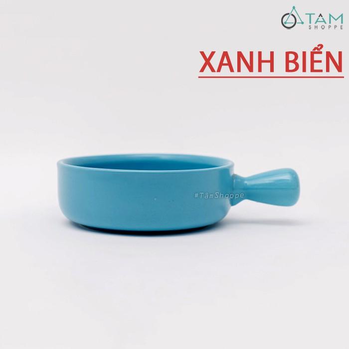Chảo gốm sứ cao cấp tròn có tay cầm trơn màu Nordic Style