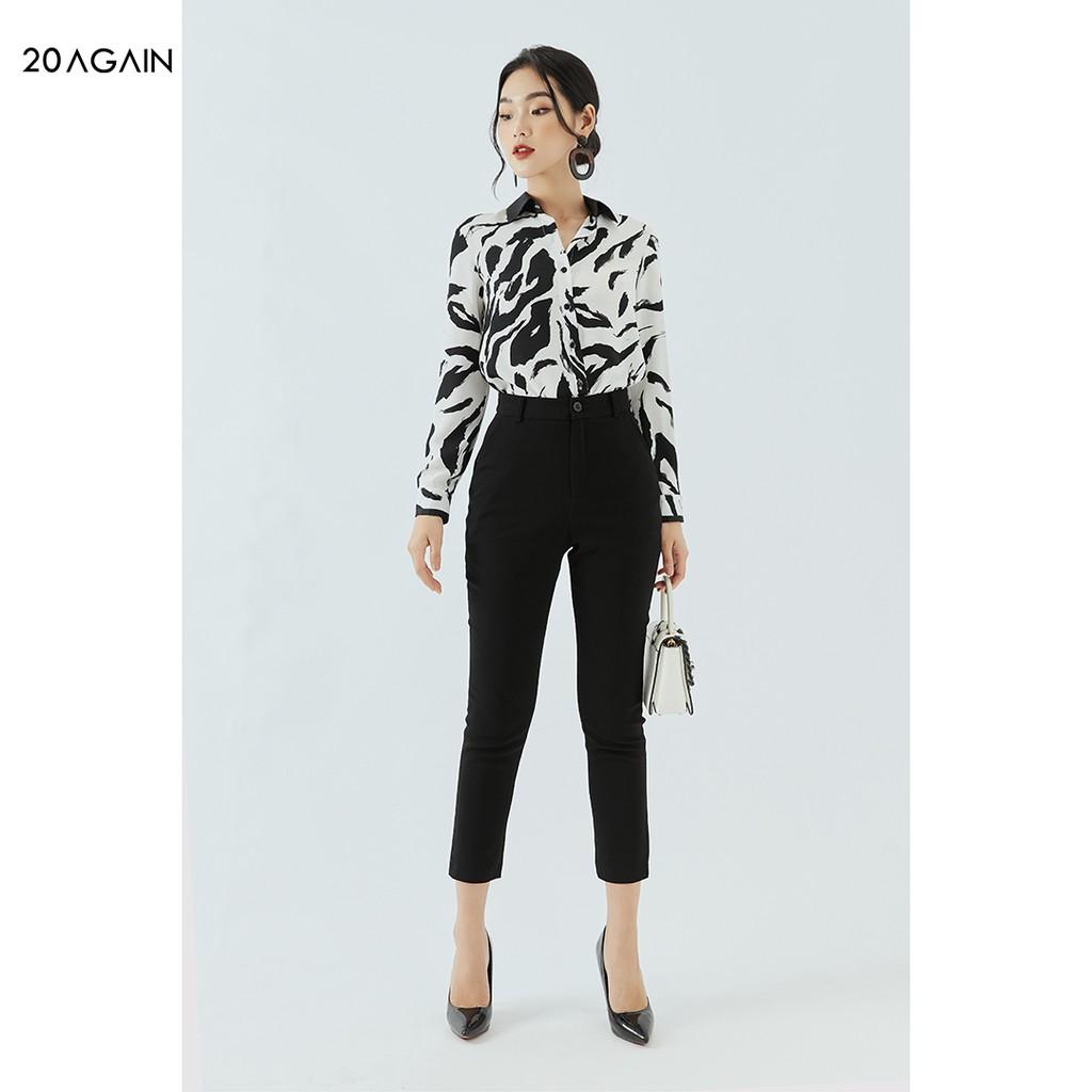 Áo sơ mi nữ dài tay cổ đức 20AGAIN, thiết kế công sở ASA1864