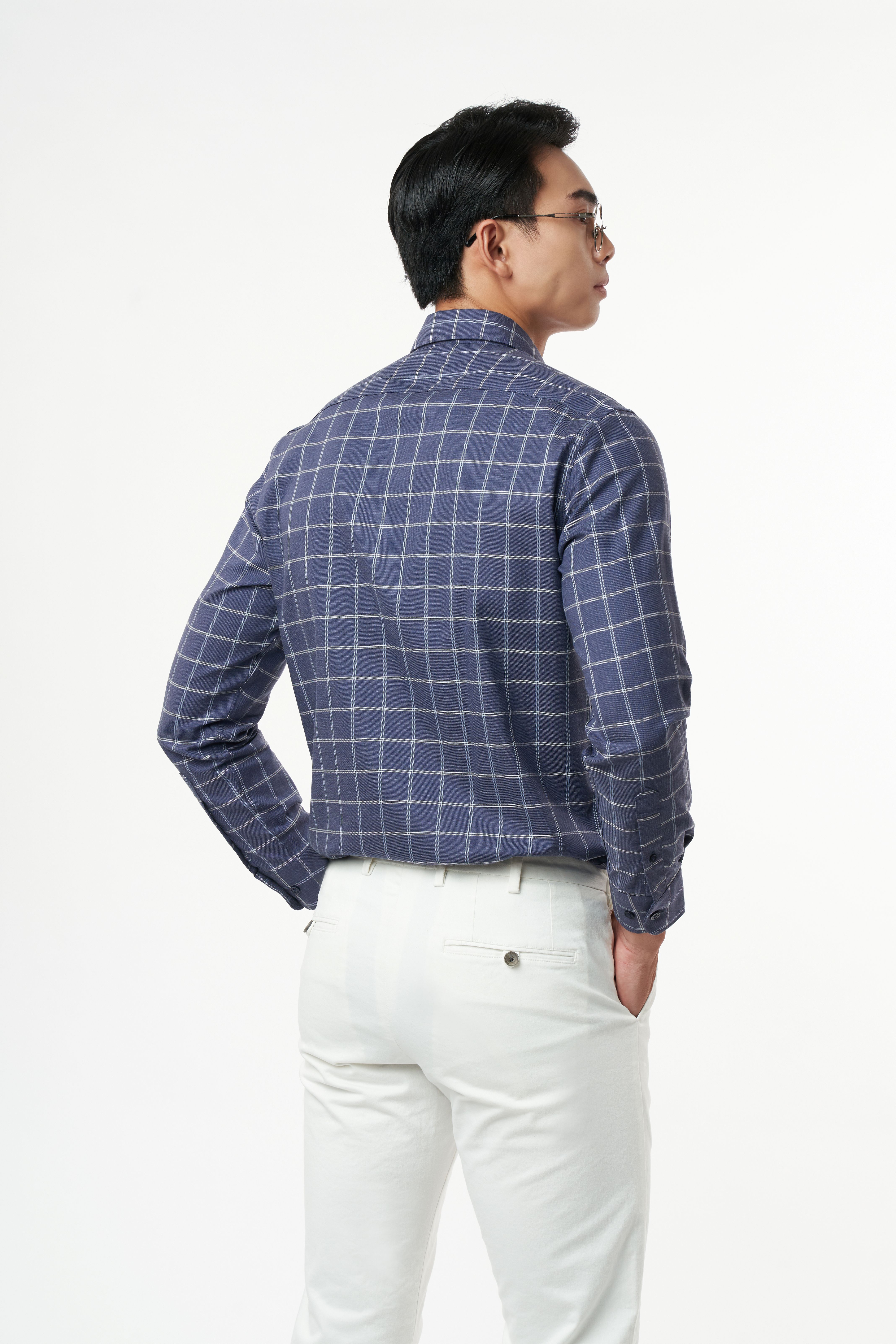 Áo Sơ Mi Caro Melange Nam Cotton Chống Nhăn Tự Nhiên N&amp;M Thương Hiệu NINOMAXX 2110030