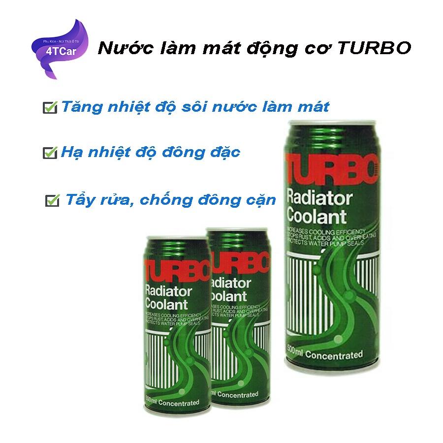 Nước làm mát đông cơ ô tô TURBO màu xanh 500ml