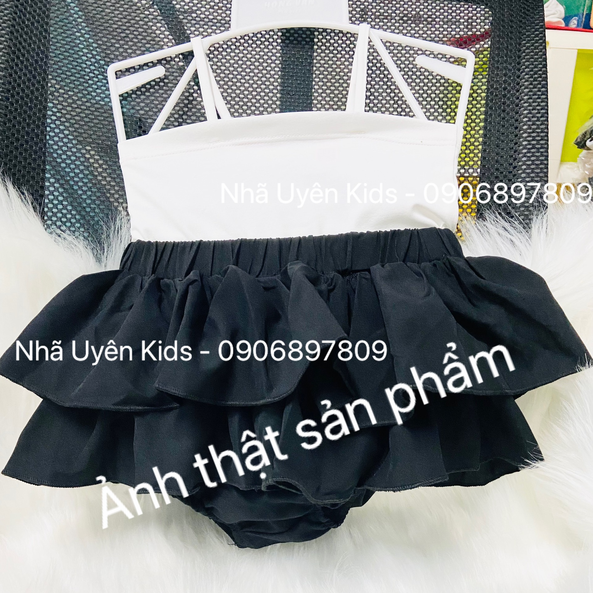 Váy Bèo Bé Gái Phối Áo Hai Dây Dễ Thương Hàng Thiết Kế Nhã Uyên Kids