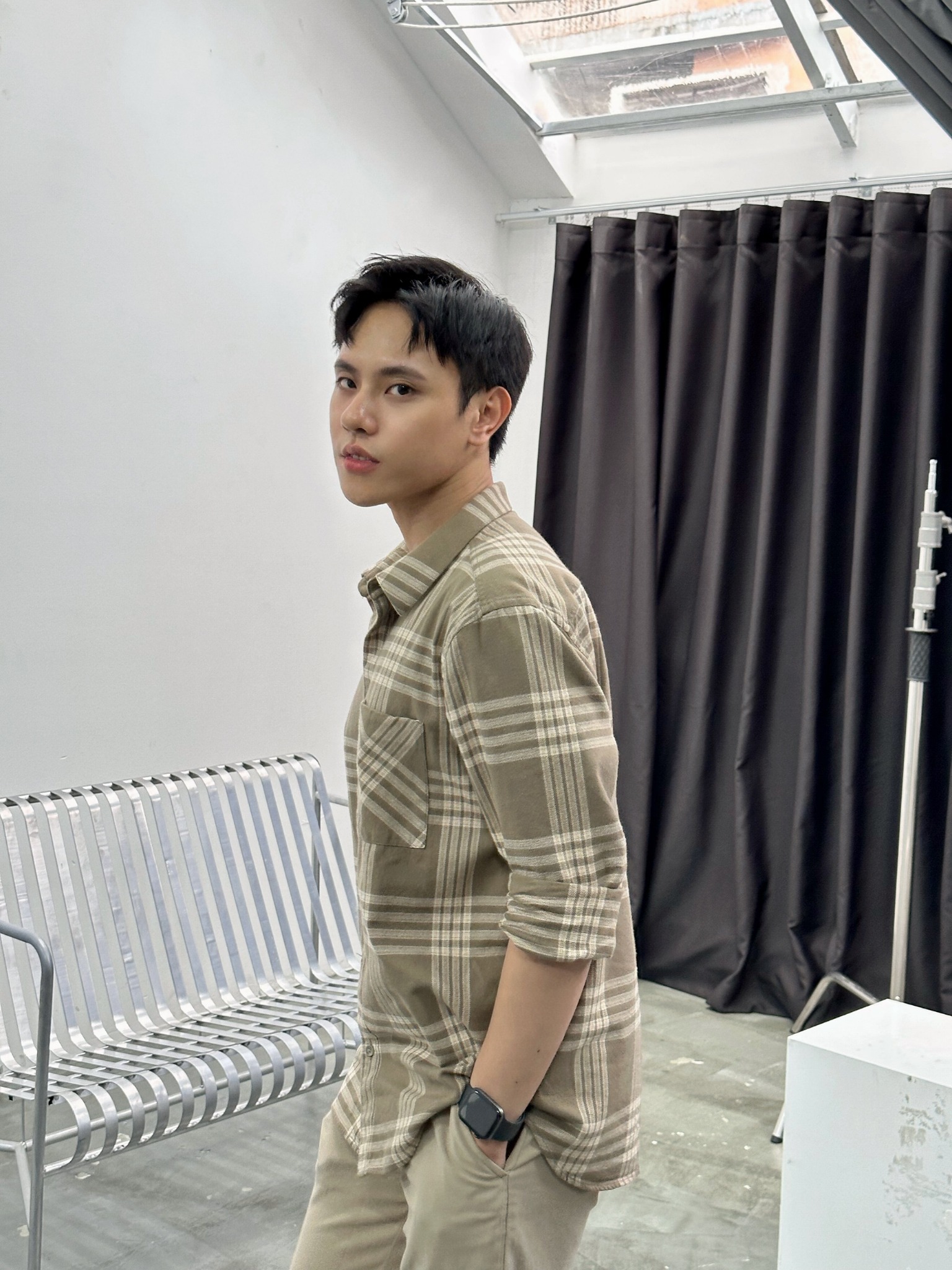 Áo Sơ Mi Nam ROUTINE Flannel Túi Đắp Kẻ sọc Caro Form Regular - 10F23SHL029 | LASTORE MENSWEAR
