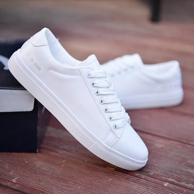 Giày Sneaker Unisex Cặp Đôi Nam Nữ Đế Bằng Gót Chữ Số Hapu