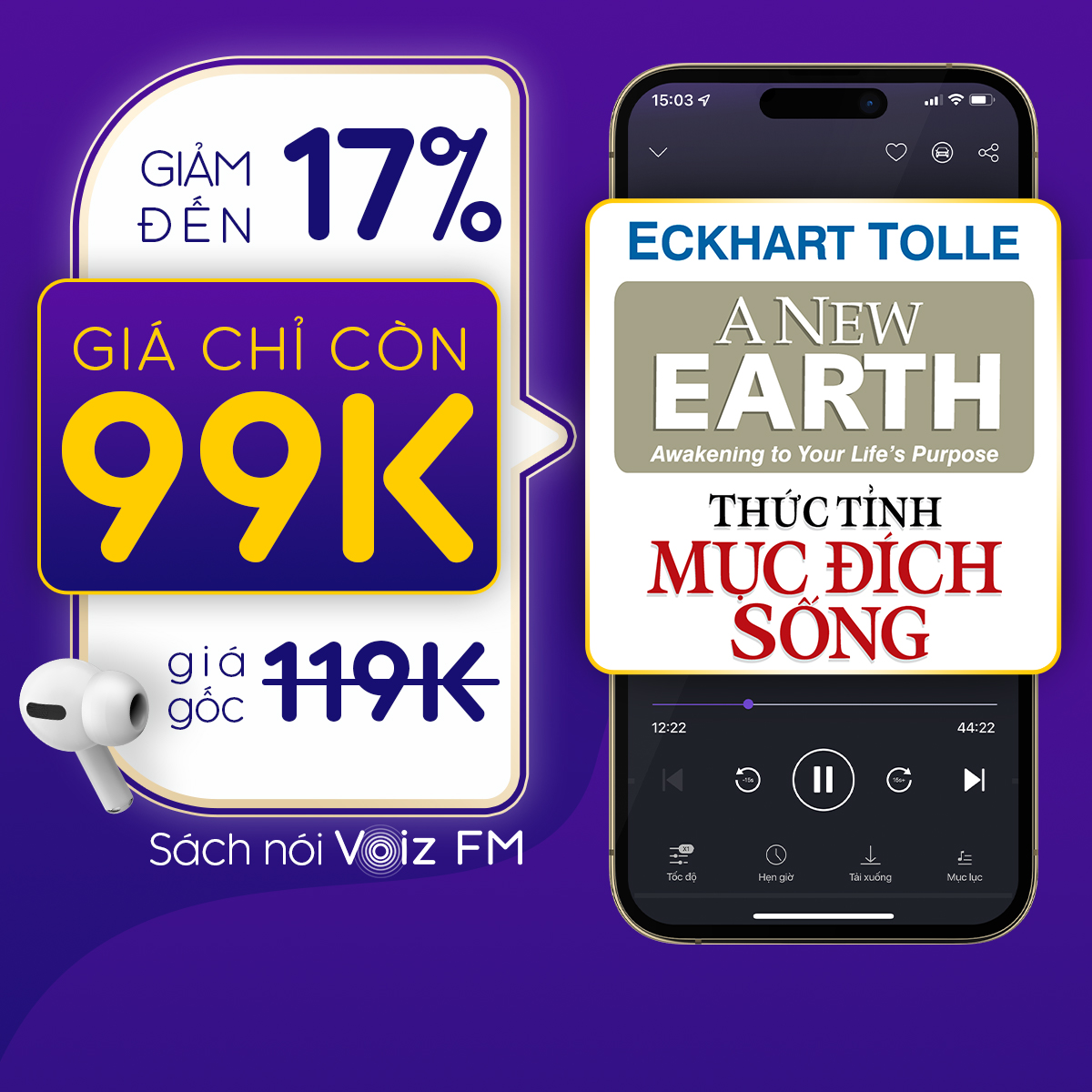 Hình ảnh [Thức Tỉnh Mục Đích Sống] Voiz FM - Voucher nghe Sách Nói 