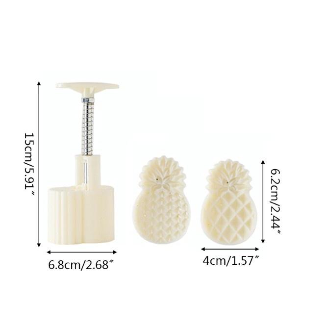 Khuôn Nhấn Bánh Lò Xo 50g 2 Mặt - 4 Mặt Quả Dứa