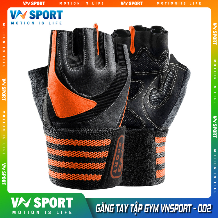 Găng Tay tập Gym Có dây Quấn Trợ Lực Cổ Tay VNS002 (WEIGHT LIFTING GLOVES), Găng Tay Tập Gym Cao Cấp Có Phủ Da Trên Mu bàn Tay, Chống Chai Sần Lòng Bàn Tay, Bảo Vệ Khớp Cổ Tay - M