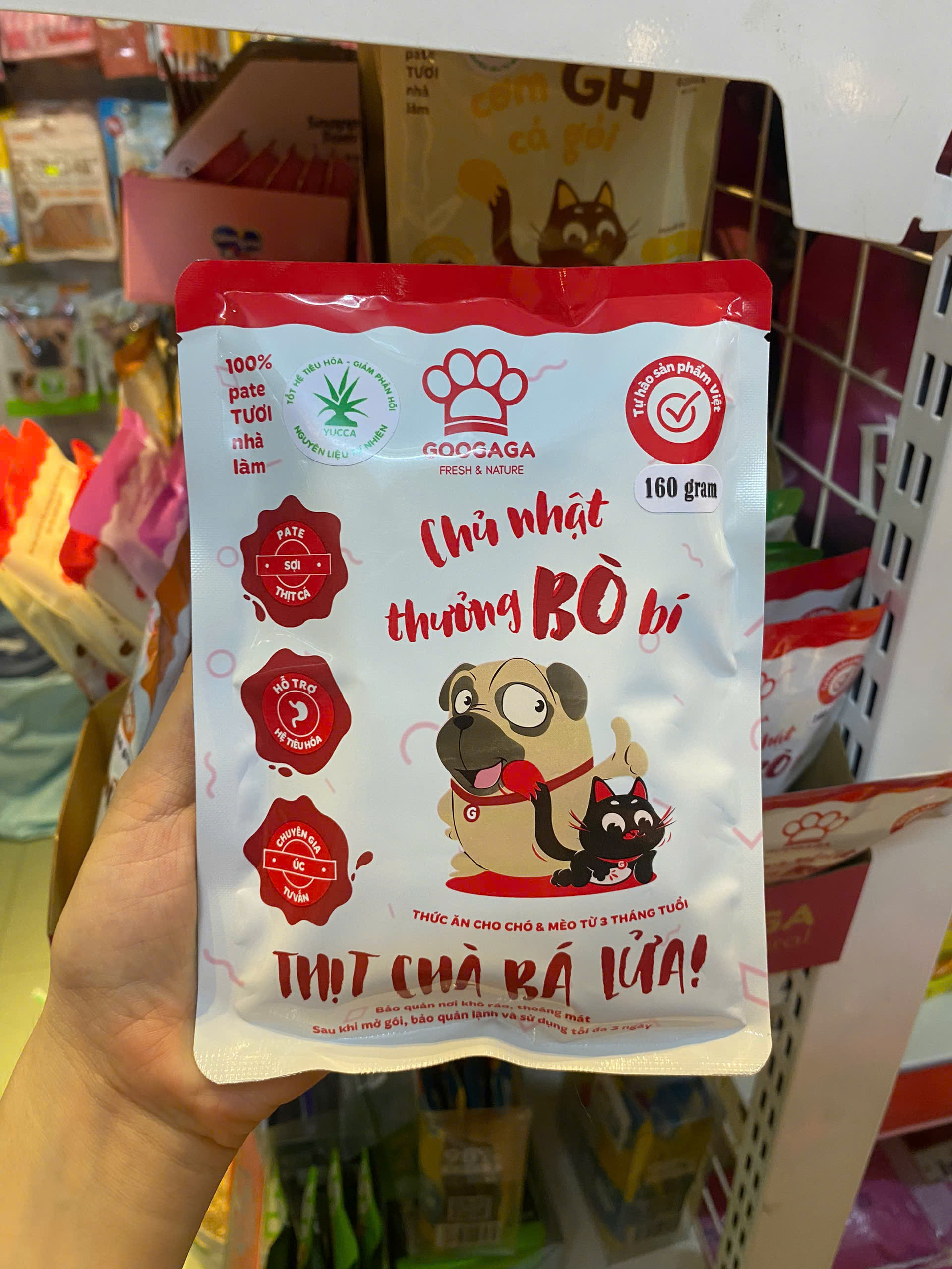 Pate dành cho chó mèo Googaga túi 160g xuất xứ Việt Nam nhiều vị