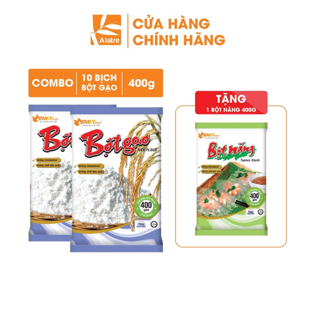 [Tặng 1 bịch bột năng 400g] Mua 10 bịch bột gạo Taky 100% (400g/gói)