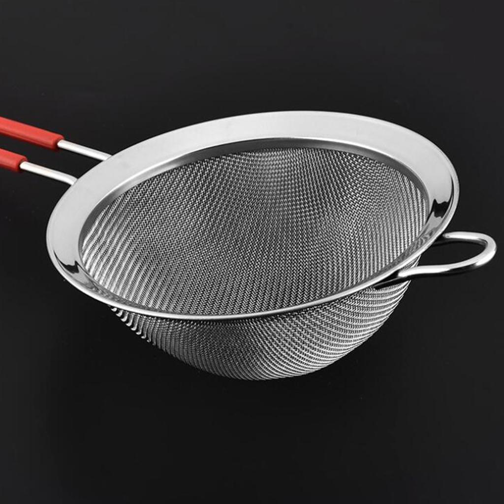Stainless Steel Kitchen Fine Strainers Tea Fine Mesh Strainers Juice Egg Filter Sieve Colander Sets Wire Filter Mesh For Tea Coffee Food Rice Vegetable With Handle