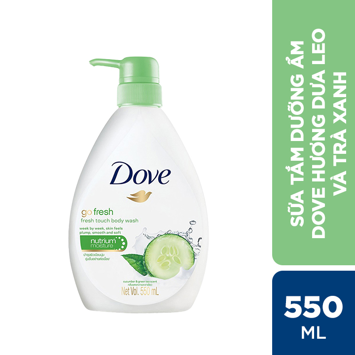 Sữa Tắm Dưỡng Ẩm Dove Go Fresh 550ml - Hương Dưa Leo Và Trà Xanh