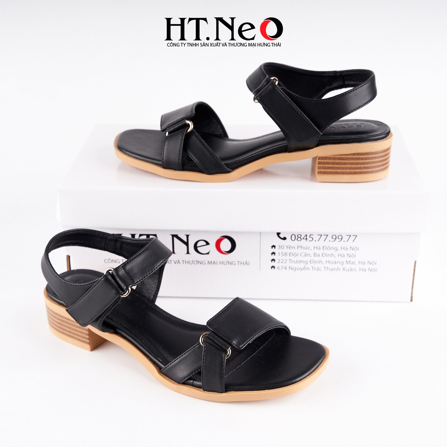 SANDAL nữ 3p quai hậu dán thiết kế đơn giản, chất liệu da gót trụ SDN176